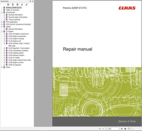 Discover the essential CLAAS Perkins Engine 2206F-E13TA Repair Manual, a comprehensive PDF guide designed for efficient troubleshooting and maintenance. This manual