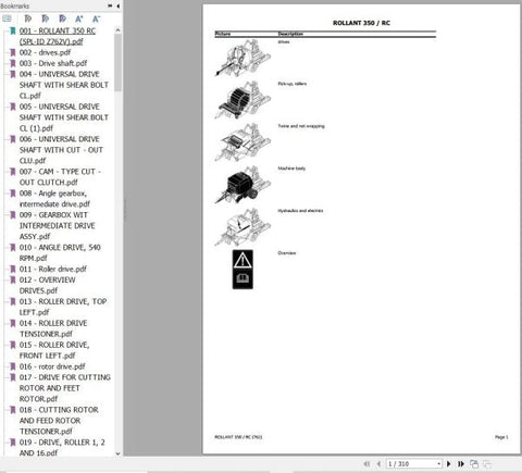 Discover the essential CLAAS Round Baler Rollant 350 RC Parts Catalogue Manual, a comprehensive PDF file designed for efficient maintenance and repair of your baler. This manual provides detailed diagrams and part numbers, ensuring you have all the information needed to keep your equipment running smoothly.