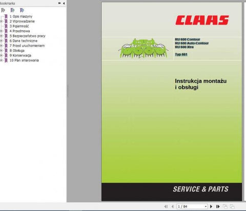 Discover the comprehensive CLAAS RU 600 Contour, RU 600 Auto-Contour, and RU 600 Xtra Operator’s Manual in a convenient PDF format. This essential guide is designed to enhance your understanding and operation of these advanced agricultural machines