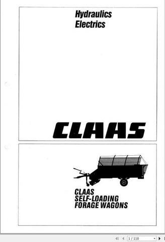 Unlock the full potential of your CLAAS self-loading forage wagons with our comprehensive Hydraulics & Electrics Systems Manual. This PDF file is an essential resource for operators and technicians, providing detailed insights into the hydraulic and electrical systems that power your equipment