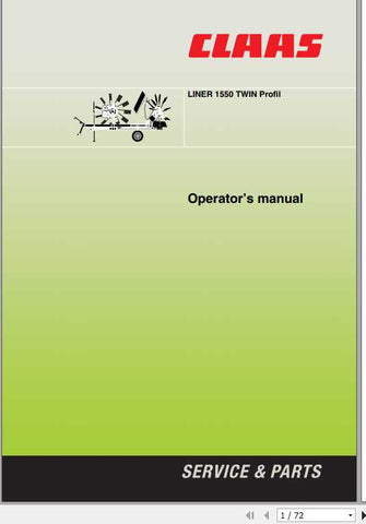 Discover the essential CLAAS Swathers Liner 1550 Twin Profil Operator’s Manual, now available in a convenient PDF format. This comprehensive guide is designed to enhance your operational