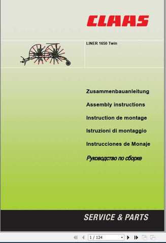 Enhance your farming efficiency with the CLAAS Swathers Liner 1650 Twin Assembly Instruction Manual, available in a convenient PDF format. This comprehensive guide provides step-by-step instructions to ensure proper assembly and optimal