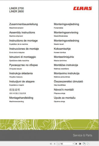 Enhance your CLAAS swather experience with the comprehensive Assembly Instruction Manual for models 2600, 2700, 2800, and 2900. This PDF file is designed to provide you with clear