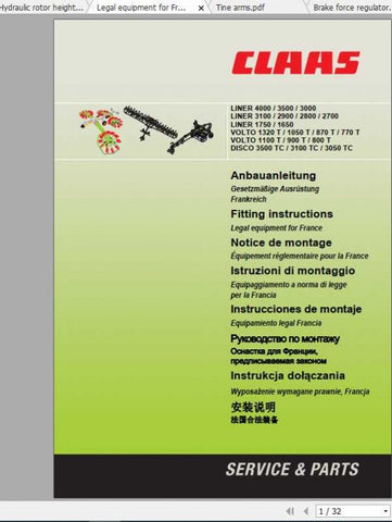 Enhance your CLAAS SWATHERS experience with the comprehensive Fitting Instruction Manual for models 2700 to 3500. This PDF file is designed to provide you with clear, step-by-step guidance, ensuring that you can efficiently install and maintain your equipment with confidence.