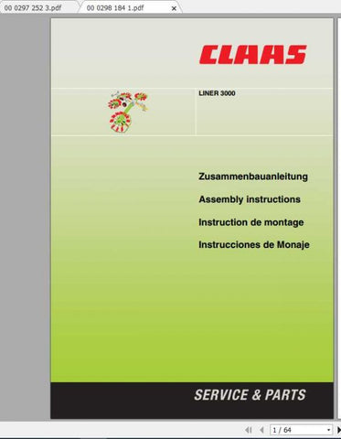 Enhance your productivity with the CLAAS Swathers Liner 3000 Assembly Instruction Manual, now available in a convenient PDF format. This comprehensive guide