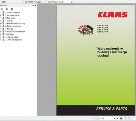 Discover the essential CLAAS Swathers Operator’s Manual for models 470S, 430S, 390S, and 350S, now available in a convenient PDF format. This comprehensive guide is designed