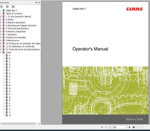 Enhance your operational efficiency with the CLAAS Swathers Liner 500 T Operator’s Manual, now available in a convenient PDF format. This comprehensive guide is designed
