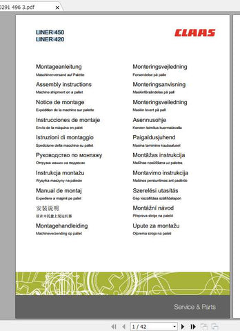 Enhance your farming efficiency with the CLAAS Swathers Liner 650 Twin Assembly Instruction Manual, now available in a convenient PDF format. This comprehensive guide provides step-by-step instructions to ensure a smooth assembly process, allowing