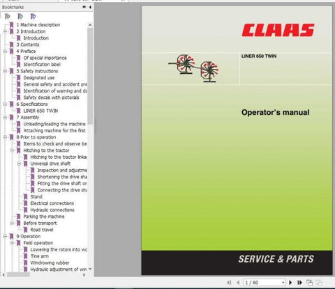 Discover the essential CLAAS Swathers Liner 650 Twin Operator’s Manual, now available in a convenient PDF format. This comprehensive guide is designed to enhance your operational