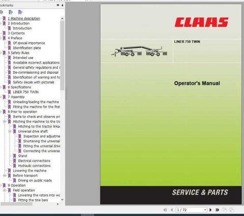 Enhance your operational efficiency with the CLAAS Swathers Liner 750 Twin Operator’s Manual, now available in a convenient PDF format. This comprehensive guide is