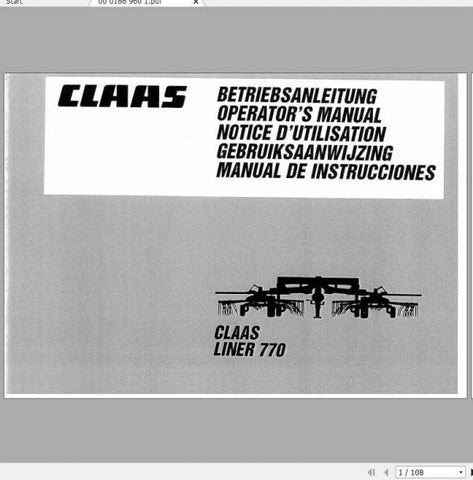 Enhance your operational efficiency with the CLAAS Swathers Liner 770 Operator’s Manual, now available in a convenient PDF format. This comprehensive guide is designed to provide you with all the essential information needed to maximize