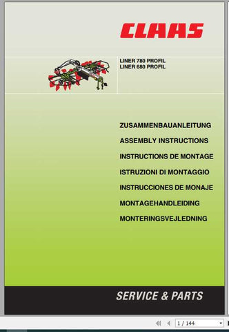 Enhance your CLAAS SWATHERS LINER 780 and PROFIL 680 experience with our comprehensive assembly instruction manual, available in a convenient PDF format. This essential