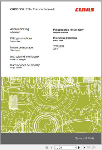 Discover the essential CLAAS SWATHERS ORBIS 900 750 Transportfahrwerk Fitting Instruction Manual, now available in a convenient PDF format. This comprehensive guide is designed to streamline the setup and maintenance of your equipment, ensuring optimal performance and longevity.