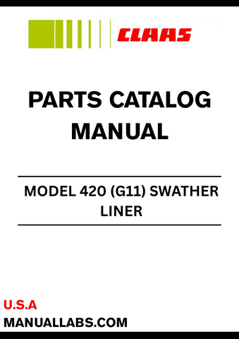 Discover the essential CLAAS Swather Liner 420 (G11) Parts Catalogue Manual, specifically designed for serial numbers G1101001 to G1109999. This comprehensive manual is your go-to resource for understanding the intricate components of your swather, ensuring you have the right parts at your fingertips for maintenance and repairs.