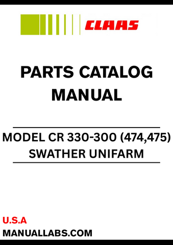 Discover the essential CLAAS Swather Unifarm CR 330-300 Parts Catalogue Manual, specifically designed for serial numbers 47401001 to 47499999. This comprehensive manual is your go-to resource for identifying and sourcing the right parts for your swather, ensuring optimal performance and longevity of your equipment.
