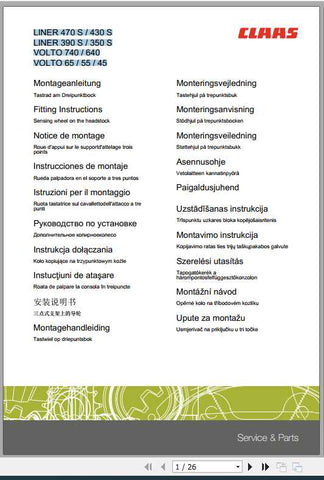Enhance your CLAAS TEDDERS experience with the comprehensive Fitting Instruction Manual for models Liner 470S, 430S, 390S, and 350S. This PDF file is designed to provide you with clear, step-by-step guidance, ensuring that you can efficiently set up and maintain your equipment for optimal performance.