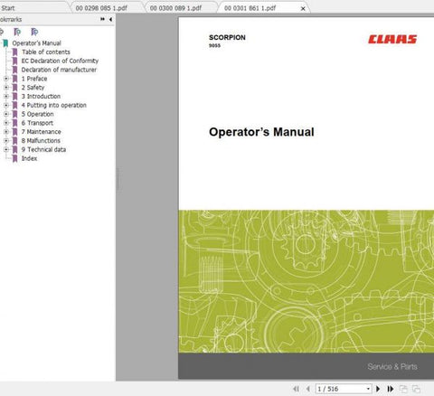 Discover the essential CLAAS Telehandlers Scorpion 9055 Operator’s Manual, now available in a convenient PDF format. This comprehensive guide is designed to enhance your operational efficiency and ensure you get the most out of your telehandler