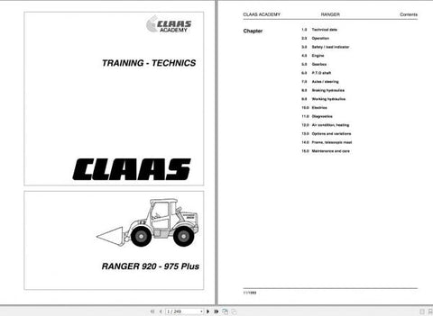 Unlock the full potential of your CLAAS Telehandler Ranger 920 – 975 with our comprehensive Training Technical Manual in PDF format. This essential resource is designed to provide you with in-depth knowledge and insights into the operation, maintenance, and troubleshooting of your telehandler, ensuring optimal performance and longevity.
