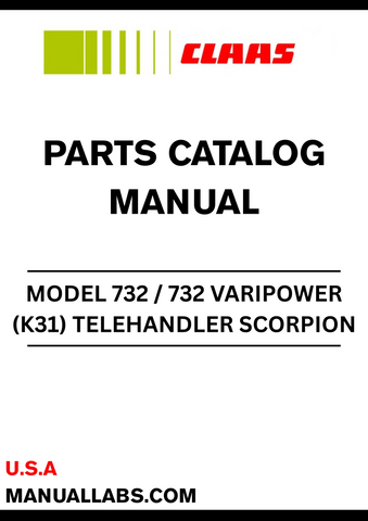 Discover the essential CLAAS Telehandler Scorpion 732 / 732 Varipower Parts Catalogue Manual, specifically designed for serial numbers K3100021 to K3199999. This comprehensive manual is your go-to resource for identifying and sourcing the right parts for your telehandler, ensuring optimal performance and longevity.