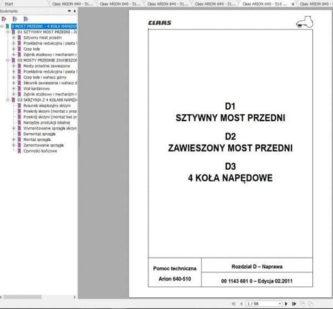 Unlock the full potential of your CLAAS ARION 640 tractor with the comprehensive 510 NAPRAWA PL Repair Manual. This PDF file is meticulously designed to provide you with detailed