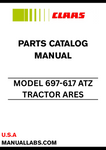 Discover the comprehensive CLAAS Tractor ARES 697-617 ATZ Parts Catalogue Manual, specifically designed for serial numbers CT8250001 to CT8259999. This essential resource provides detailed diagrams and part numbers, ensuring you can easily identify and order the correct components for your tractor.