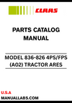 Discover the comprehensive CLAAS Tractor ARES 836-826 Parts Catalogue Manual, designed specifically for models with serial numbers A0200100 to A0299999. This essential manual provides detailed diagrams and part numbers, ensuring you can easily identify and order the correct components for your tractor.
