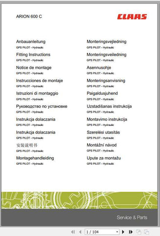 Enhance your CLAAS ARION 600 tractor experience with our comprehensive Fitting Instruction Manual, available in a convenient PDF format. This manual is designed to provide you with clear, step-by-step guidance for optimal installation and maintenance, ensuring your tractor operates at peak performance.
