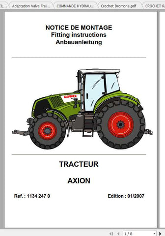 Enhance your CLAAS AXION tractor experience with our comprehensive Fitting Instruction Manual, available in a convenient PDF format. This manual is designed to provide you with clear, step-by-step guidance for fitting and maintaining your tractor, ensuring optimal performance and longevity.
