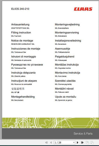 ENHANCE YOUR CLAAS ELIOS 240-210 TRACTOR EXPERIENCE WITH OUR COMPREHENSIVE FITTING INSTRUCTION MANUAL, AVAILABLE IN A CONVENIENT PDF FORMAT. THIS MANUAL IS DESIGNED