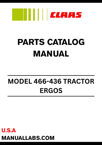 Discover the essential CLAAS Tractor Ergos 466-436 Parts Catalogue Manual, specifically designed for serial numbers CT01G3001 to CT01G9999. This comprehensive guide provides detailed information on all parts and components, ensuring you have the right resources at your fingertips for maintenance and repairs.