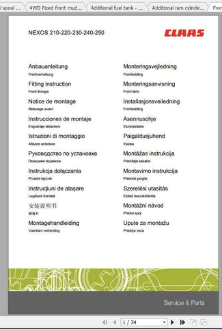 Enhance your CLAAS tractor experience with the comprehensive Fitting Instruction Manual for the NEXOS 210-250 models. This PDF file is designed to provide you with clear, step-by-step guidance for installation and maintenance, ensuring your tractor operates at peak performance.
