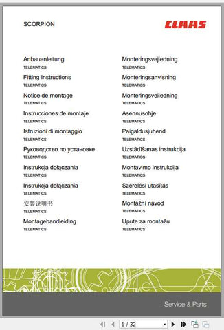 Enhance your CLAAS Tractor Scorpion experience with our comprehensive Fitting Instruction Manual, available in a convenient PDF format. This manual is designed to provide you with clear, step-by-step guidance for optimal installation and maintenance, ensuring your equipment operates at peak performance.
