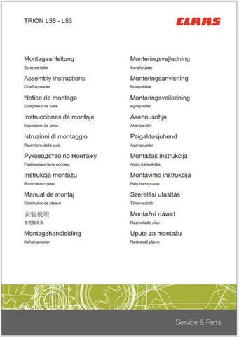 Discover the essential CLAAS Tractor TRION 710, 720, 730, 740, and 750 L55 Assembly Instruction Manual, now available in a convenient PDF format. This comprehensive guide