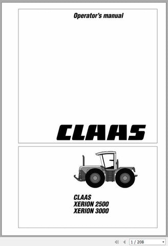 Unlock the full potential of your CLAAS Xerion 3000 with the comprehensive Operator’s Manual in PDF format. This essential guide provides detailed insights into the operation, maintenance, and troubleshooting of your tractor, ensuring you get the most out of your investment