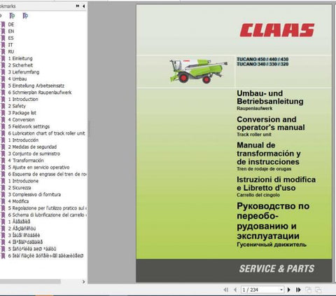 Unlock the full potential of your CLAAS TUCANO combine harvester with the comprehensive Operator’s Manual 