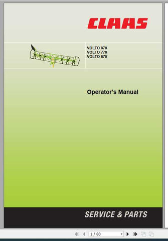 Discover the essential CLAAS VOLTO 870, VOLTO 770, and VOLTO 670 Operator’s Manual, now available in a convenient PDF format. This comprehensive guide is designed 