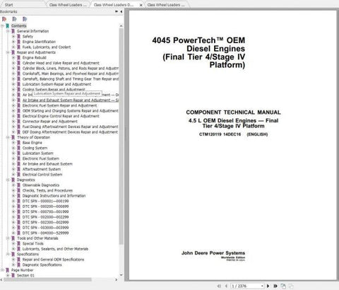 Unlock the full potential of your CLAAS Wheel Loader with our comprehensive Diesel Engine 4045 PowerTech OEM Tier 4F Repair Manual. This PDF file is meticulously designed to provide you with detailed insights and step-by-step instructions for maintaining and repairing your equipment, ensuring optimal performance and longevity