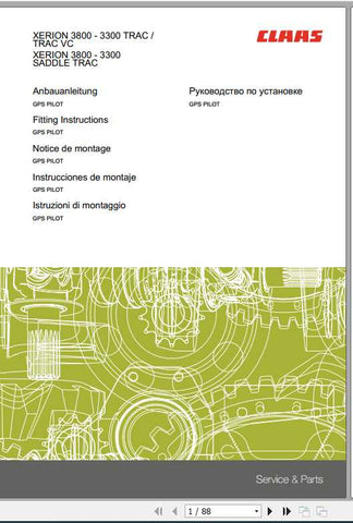 Enhance your CLAAS XERION 3800-3300 TRAC with our comprehensive Saddle Trac Fitting Instruction Manual, available in a convenient PDF format. This detailed guide is designed to streamline the installation process, ensuring that you can maximize the performance of your equipment with ease.