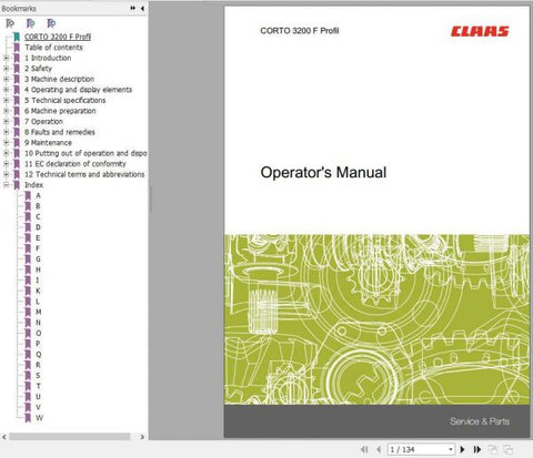 Discover the essential CLASS MOWERS CORTO 3200 F PROFIL OPERATOR’S MANUAL, now available in a convenient