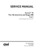 Unlock the full potential of your CNH Cursor 10 Tier 4A (Interim) and Stage IIIB engine with the comprehensive service manual (51421979) in PDF format. This essential guide provides detailed insights into maintenance, troubleshooting, and repair procedures, ensuring your engine operates at peak performance. With easy navigation and clear illustrations, this manual is designed for both seasoned technicians and DIY enthusiasts, making it an invaluable resource for keeping your equipment running smoothly and