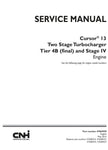 Enhance your engine maintenance with the CNH Cursor 13 Two Stage Turbocharger Tier 4B (Final) and Stage IV Engine Service Manual (PDF File). This comprehensive guide provides essential insights and detailed instructions for servicing your turbocharger, ensuring optimal performance and longevity. With clear diagrams and step-by-step procedures, you can confidently tackle repairs and maintenance, keeping your engine running smoothly and efficiently. Invest in this invaluable resource to maximize your