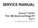 Unlock the full potential of your CNH Cursor 16 SST Tier 4B (Final) and Stage IV engine with our comprehensive Service Repair Manual. This expertly crafted PDF file is your go-to resource for detailed maintenance and repair procedures, ensuring your engine operates at peak performance.