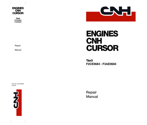 Unlock the full potential of your CNH Cursor Engine with the F2CE9684 and F3AE9684 Tier 3 Repair Manual. This comprehensive PDF file, catalog number 87476950A, is your go-to resource for detailed repair and maintenance procedures, ensuring your engine operates at peak performance.