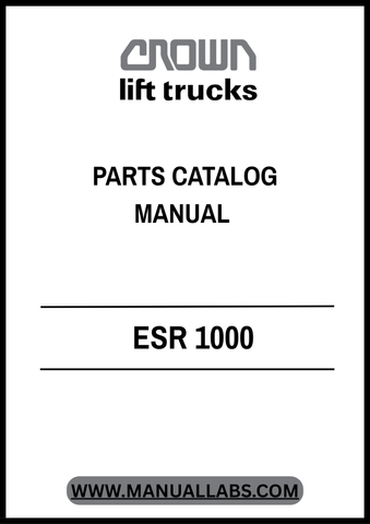 Discover the ultimate resource for maintaining your Crown Forklift ESR 1000 with our comprehensive Parts Catalog Manual in PDF format. This essential guide provides detailed diagrams and part numbers, ensuring you can easily identify and order the components you need for optimal performance.