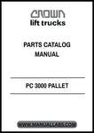  Enhance your operational efficiency with the CROWN FORKLIFT PC 3000 Pallet Parts Catalog Manual. This comprehensive guide is designed to provide you with detailed information on all parts and components of the PC 3000 series, ensuring you have the right resources at your fingertips for maintenance and repairs.