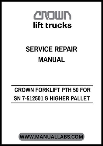  Enhance your operational efficiency with the CROWN FORKLIFT PTH 50 Parts Catalog Manual, specifically designed for serial numbers 7-512501 and higher. This comprehensive PDF guide provides detailed information on all essential pallet parts, ensuring you have the right resources at your fingertips for maintenance and repairs.