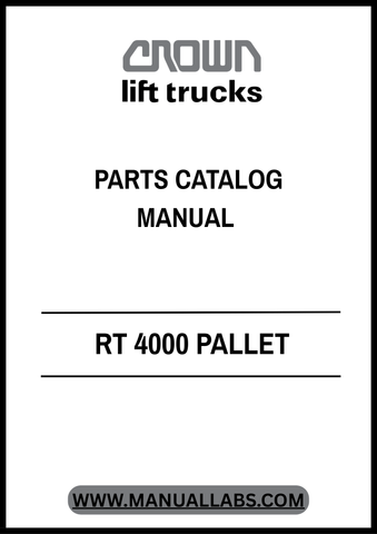 Enhance your operational efficiency with the CROWN FORKLIFT RT 4000 Pallet Parts Catalog Manual in PDF format. This comprehensive guide is designed to provide you with detailed information on all parts and components of the RT 4000 model, ensuring you have the resources needed for effective maintenance and repairs.