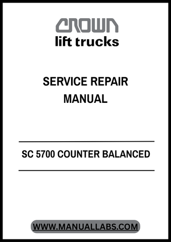 Unlock the full potential of your Crown Forklift SC 5700 with our comprehensive Counter Balanced Service Repair Manual in PDF format. This essential guide is designed to provide you with detailed insights and step-by-step instructions for maintaining and repairing your forklift, ensuring optimal performance and longevity.