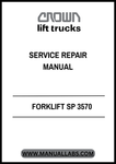Enhance the performance and longevity of your Crown Forklift SP 3570 Stock Picker with our comprehensive Service Repair Manual in PDF format. This essential guide provides detailed instructions and diagrams, ensuring you have the right information at your fingertips for effective maintenance and repairs.