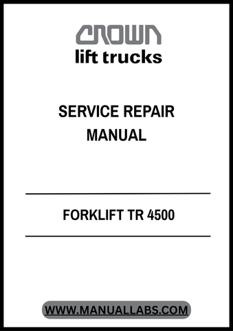 Unlock the full potential of your Crown Forklift TR 4500 Tractor with our comprehensive Service Repair Manual in PDF format. This essential guide is designed to provide you with detailed instructions, diagrams, and troubleshooting tips to keep your equipment running smoothly and efficiently.